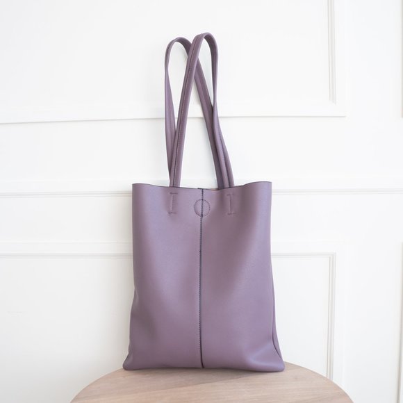 The Ava Genuine Leather Tote Bag Purple - Picture 5 of 11